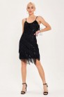 Black Glitter Dress with Fringe X5585 (105585) - цена