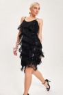 Black Glitter Dress with Fringe X5585 (105585) - оригинальная одежда