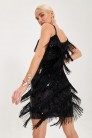 Black Glitter Dress with Fringe X5585 (105585) - материал