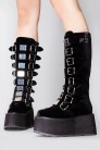 Demonia High Platform Velvet Boots (310039) - 3