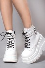 SHAKER White High Platform Boots  (310041) - 3