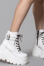 SHAKER White High Platform Boots  (310041) - 3