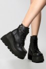 SHAKER PU Leather Black High Platform Boots (310042) - оригинальная одежда