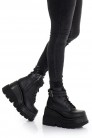 SHAKER PU Leather Black High Platform Boots (310042) - цена