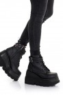 SHAKER PU Leather Black High Platform Boots (310042) - 6