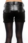 Women's Shorts with Faux Leather Trim (110868) - оригинальная одежда