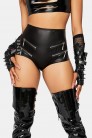 High Waisted Leather Look Shorts KC904 (110904) - материал