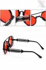 Grunge Punk Round Sunglasses - Red (905135) - 5