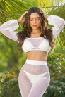 Mesh Crop Top with Sleeves KC2231 (102231) - 4