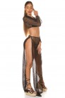 Long Black Mesh Skirt with Slits (107224) - оригинальная одежда