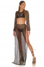 Long Black Mesh Skirt with Slits (107224) - материал