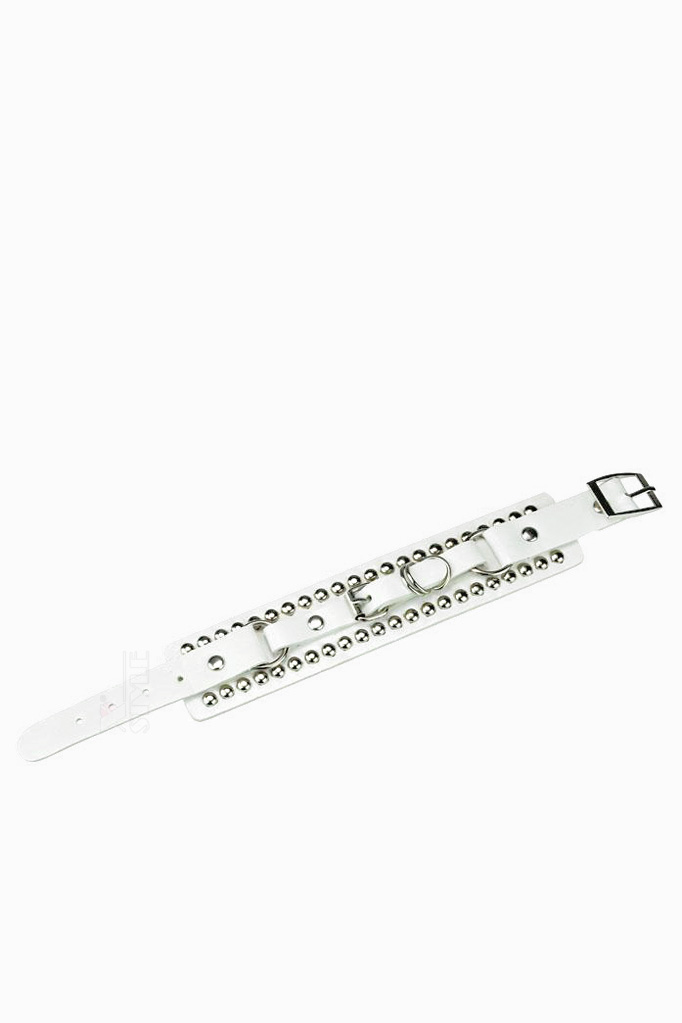 XTJ White Leather Studded Bracelet