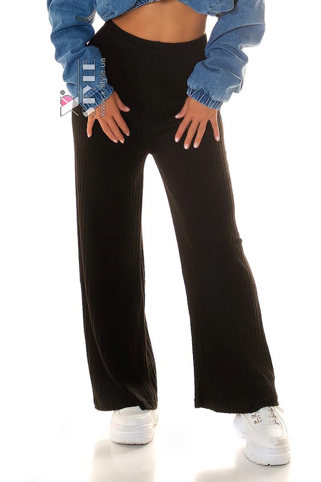 Широкие черные брюки палаццо (108131)