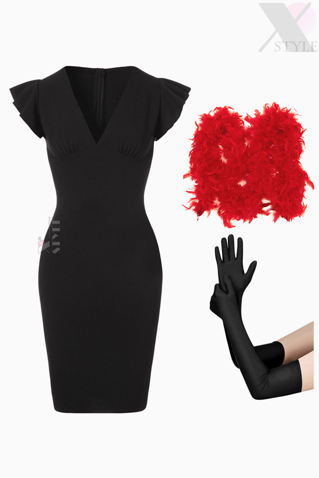 Miss Charleston Costume (Dress, Boa, Gloves)