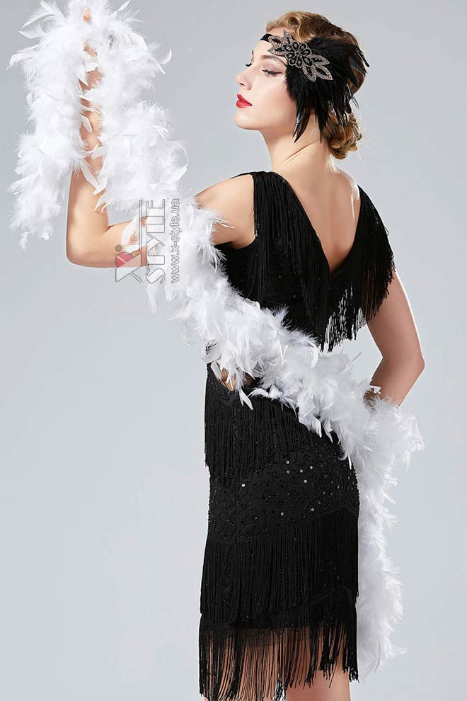 Біле пишне боа Premium U4216