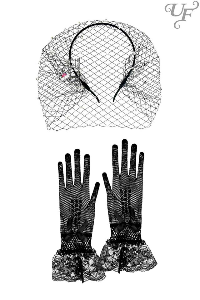 Аксессуары в стиле Гэтсби (вуалетка, перчатки)