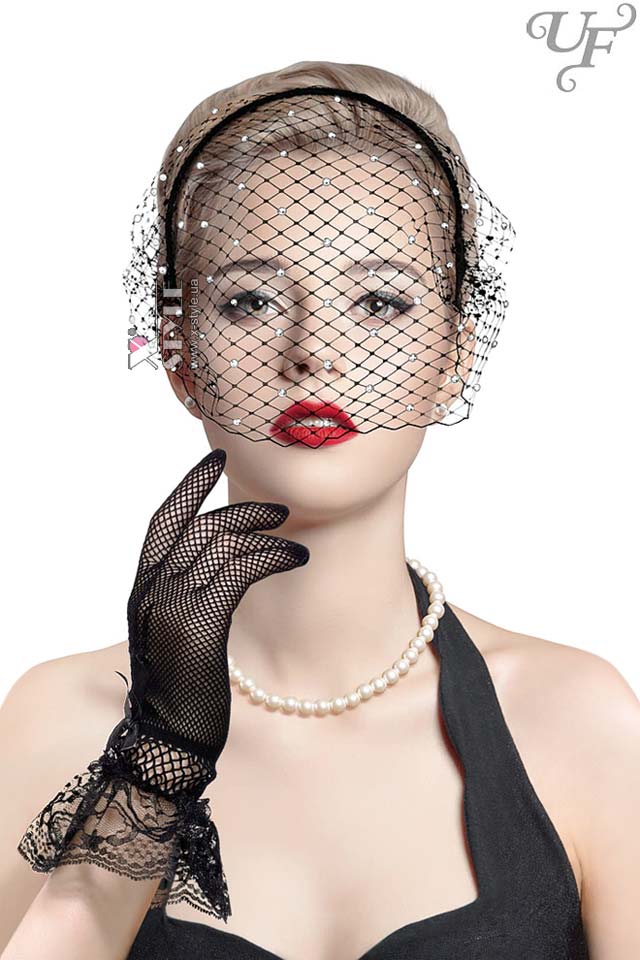 Аксессуары в стиле Гэтсби (вуалетка, перчатки) (611068)