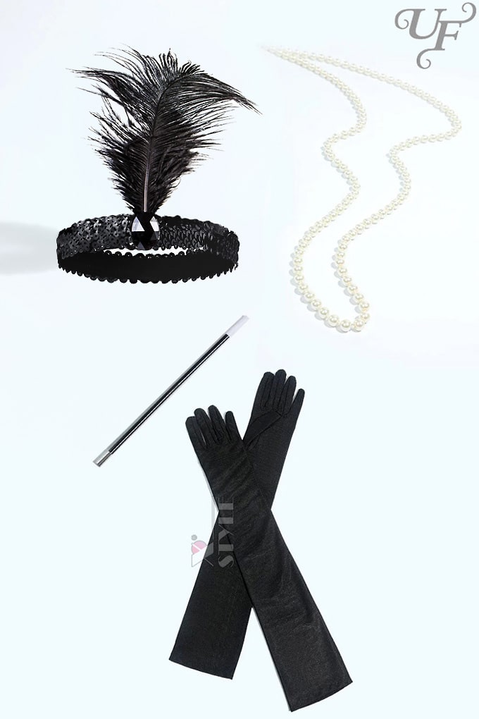 Gatsby Accessories Set (Gloves, Beads, Cigarette Holder, Headband)