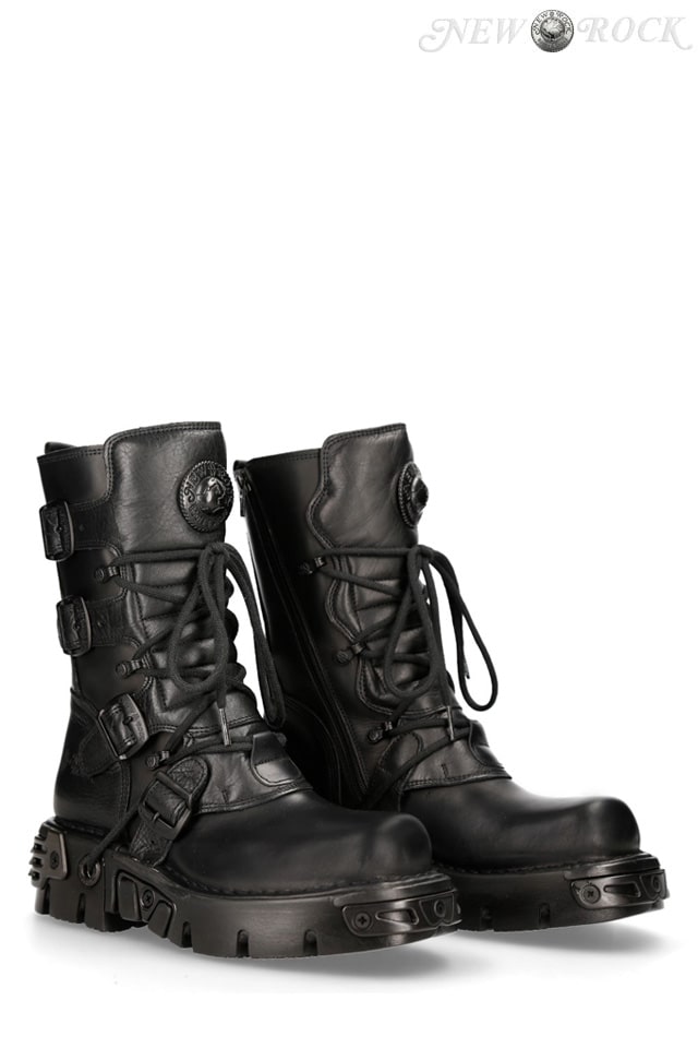 TOBERAS OXIDO Men's Black Leather Boots