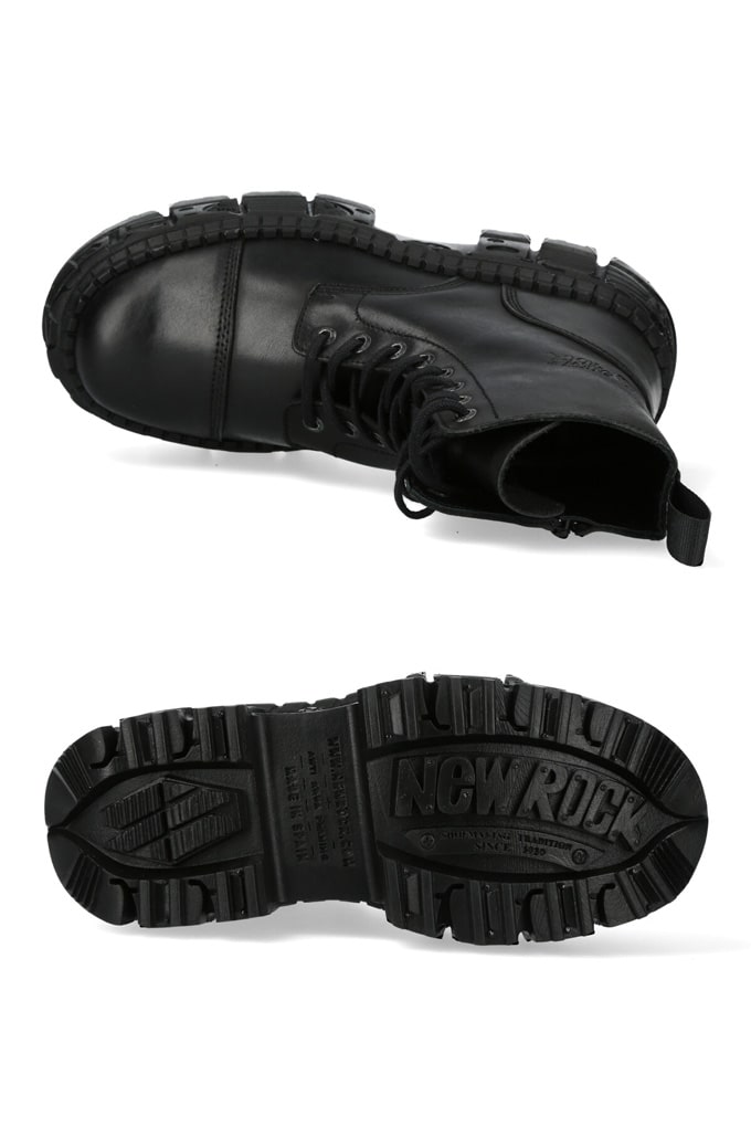 Чорні шкіряні черевики на масивній підошві CRUST CASCO