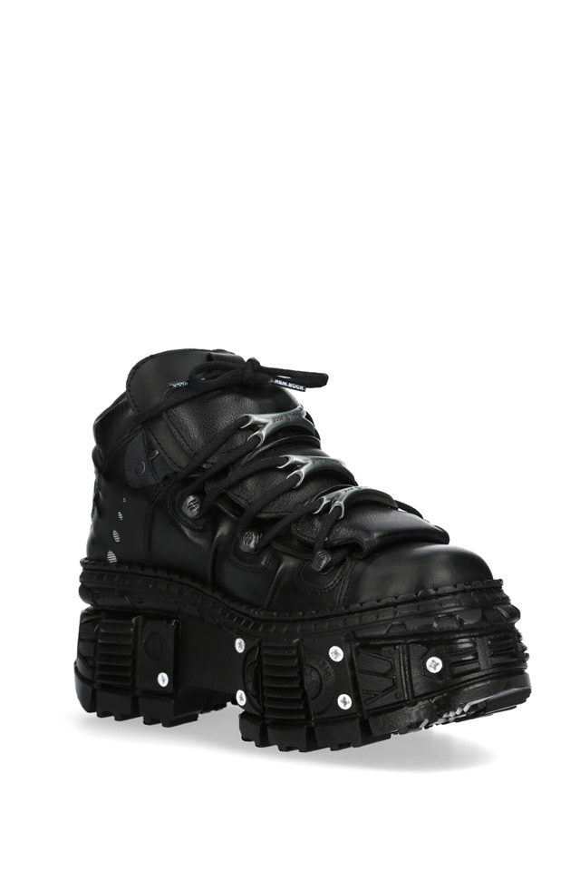 New Rock Leather Platform Screwed Boots