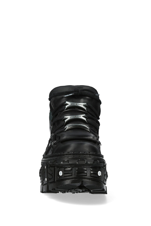 New Rock Leather Platform Screwed Boots