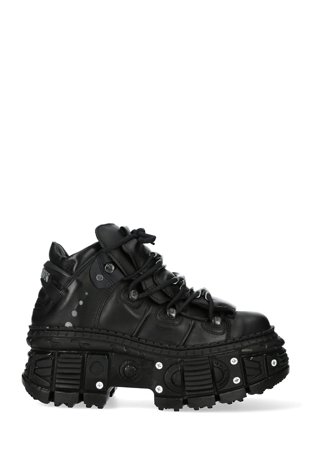 New Rock Leather Platform Screwed Boots