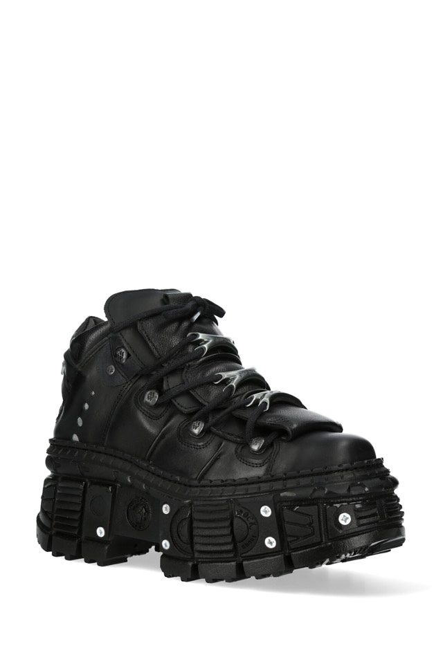 New Rock Leather Platform Screwed Boots