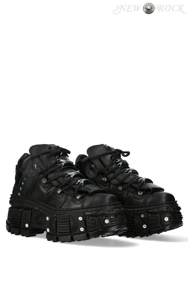 New Rock Leather Platform Screwed Boots