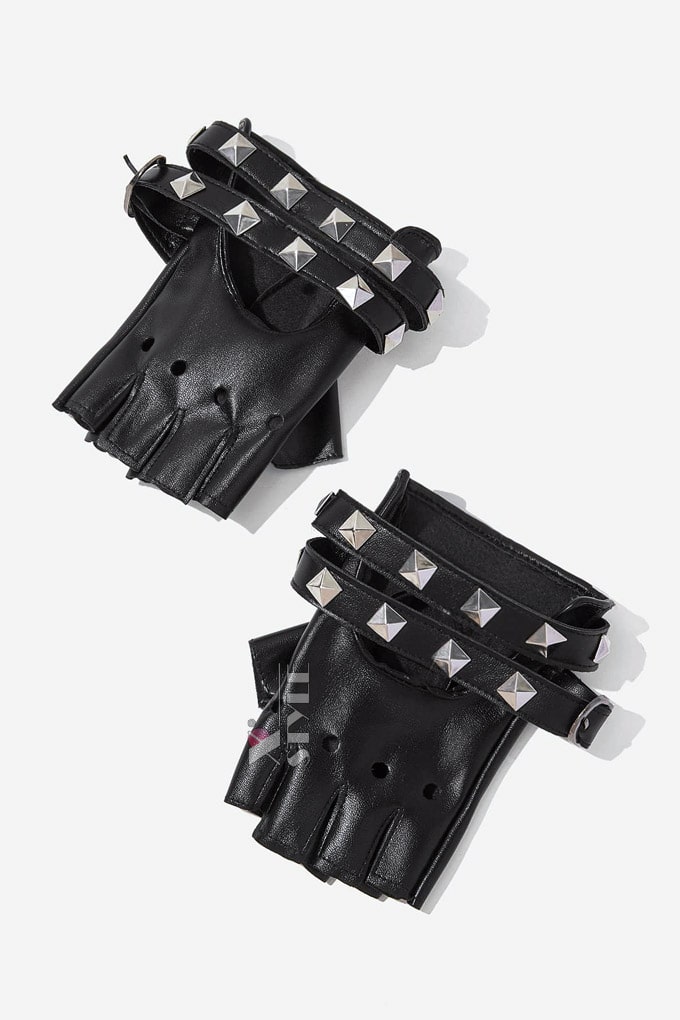 Fingerless Faux Leather Gloves XT183