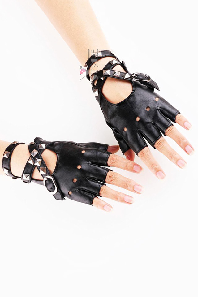 Fingerless Faux Leather Gloves XT183