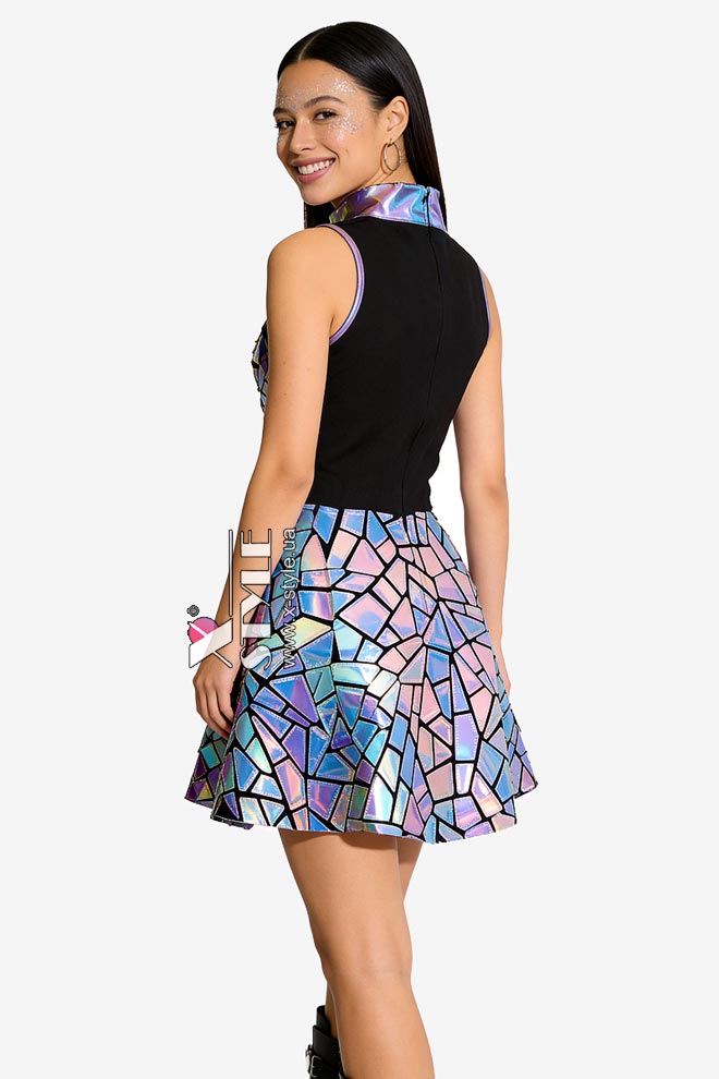 Festival-Style Mirrored Flared Dress