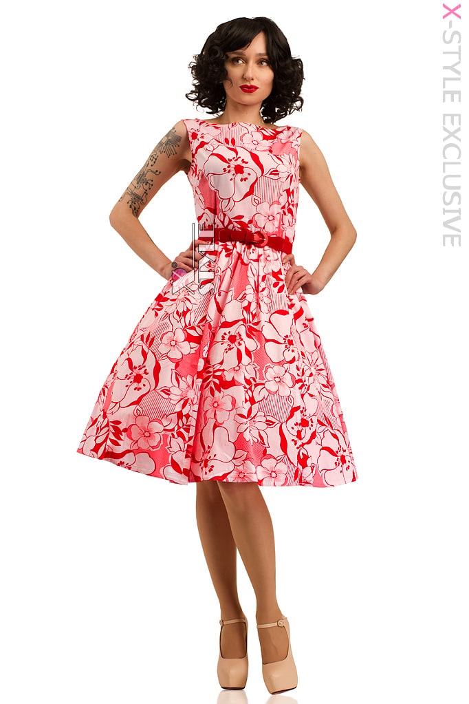 Летнее платье с цветочным узором X5349