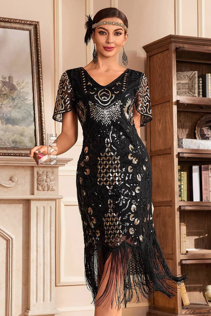 Елегантна сукня Gatsby з рукавами-крильцями