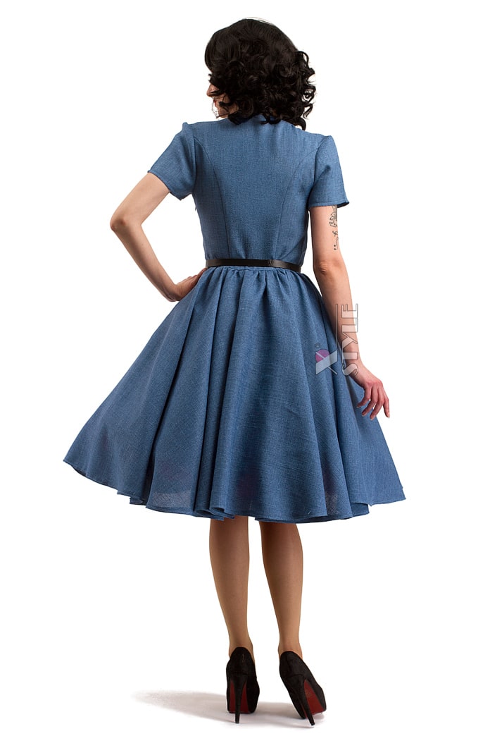 Винтажное льняное платье X5353