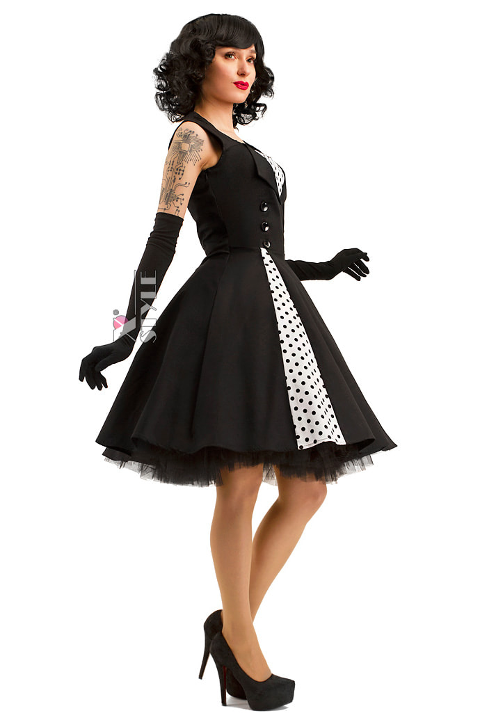 Xstyle Black and White Rockabilly Dress