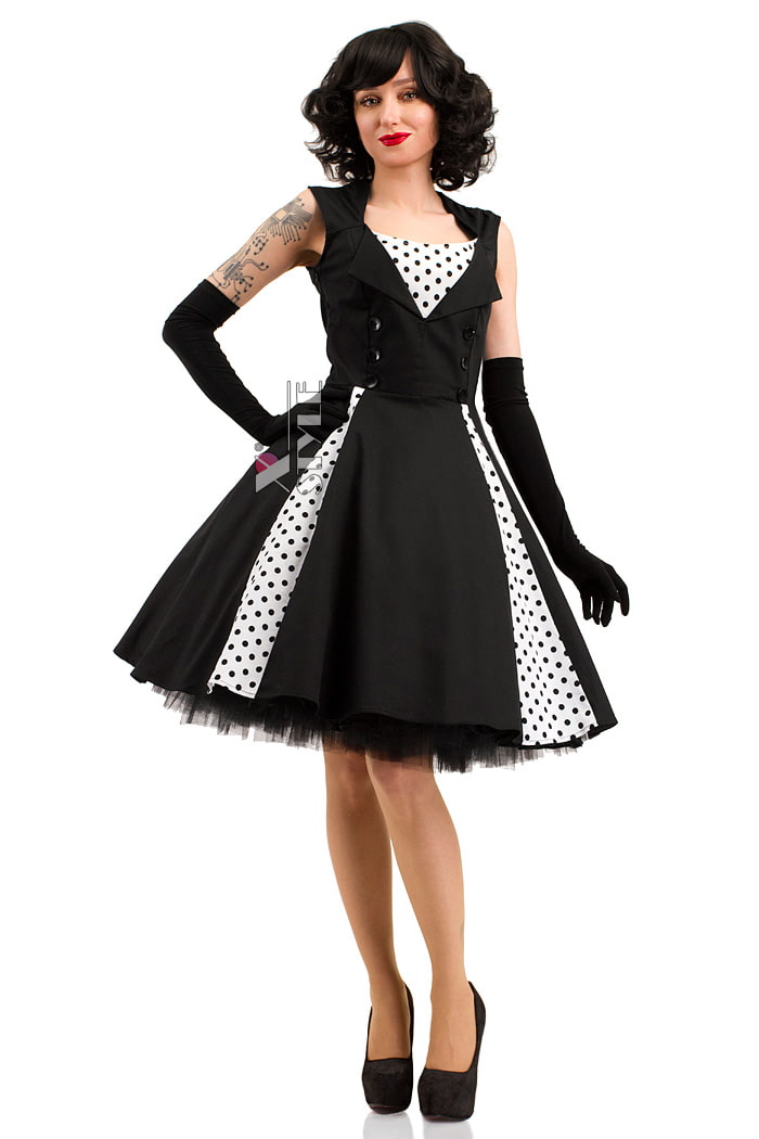 Xstyle Black and White Rockabilly Dress