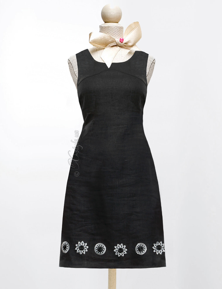 Linen Dress with Embroidery XT-130