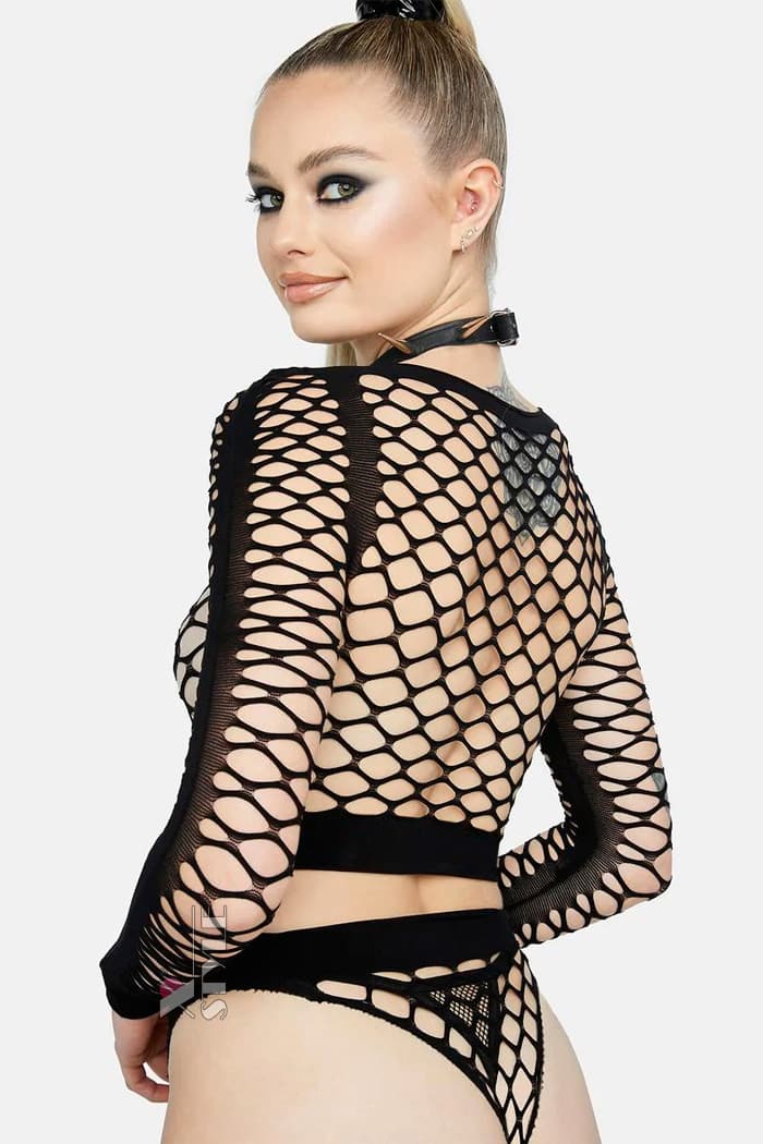 Cropped Mesh Top and Shorts DC5043