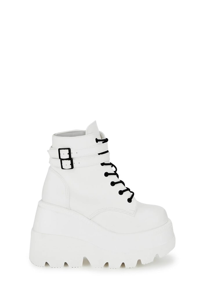 SHAKER White High Platform Boots 