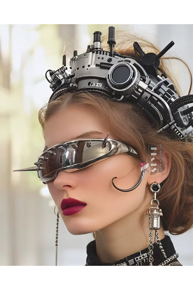 Дзеркальні окуляри Cyberpunk Futuristic Chrome