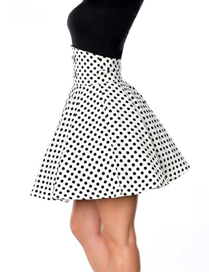 Polka Dot Short Skirt with Corset Belt