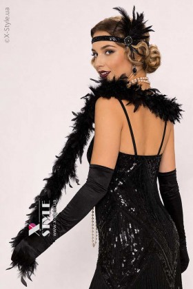 UF-Vintage Black Feather Boa