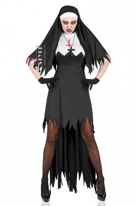 Nun Costume with Gloves and Pendant