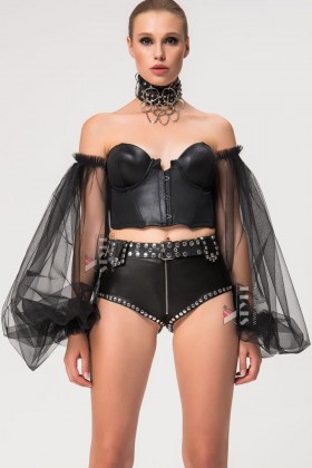 Black Frill Palace Puff Sleeves