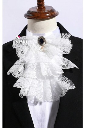 White lace jabot with pendant X2018