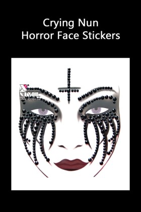 Crying Nun Horror Face Stickers