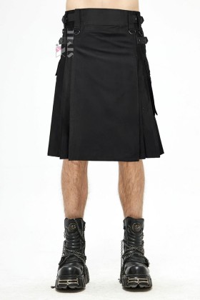 Black Kilt with Hanging Pockets