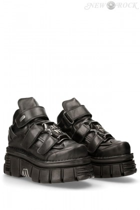 Черные кожаные ботинки NM14018