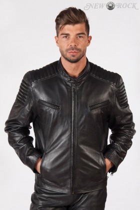 Черная мужская куртка из натуральной кожи New Rock